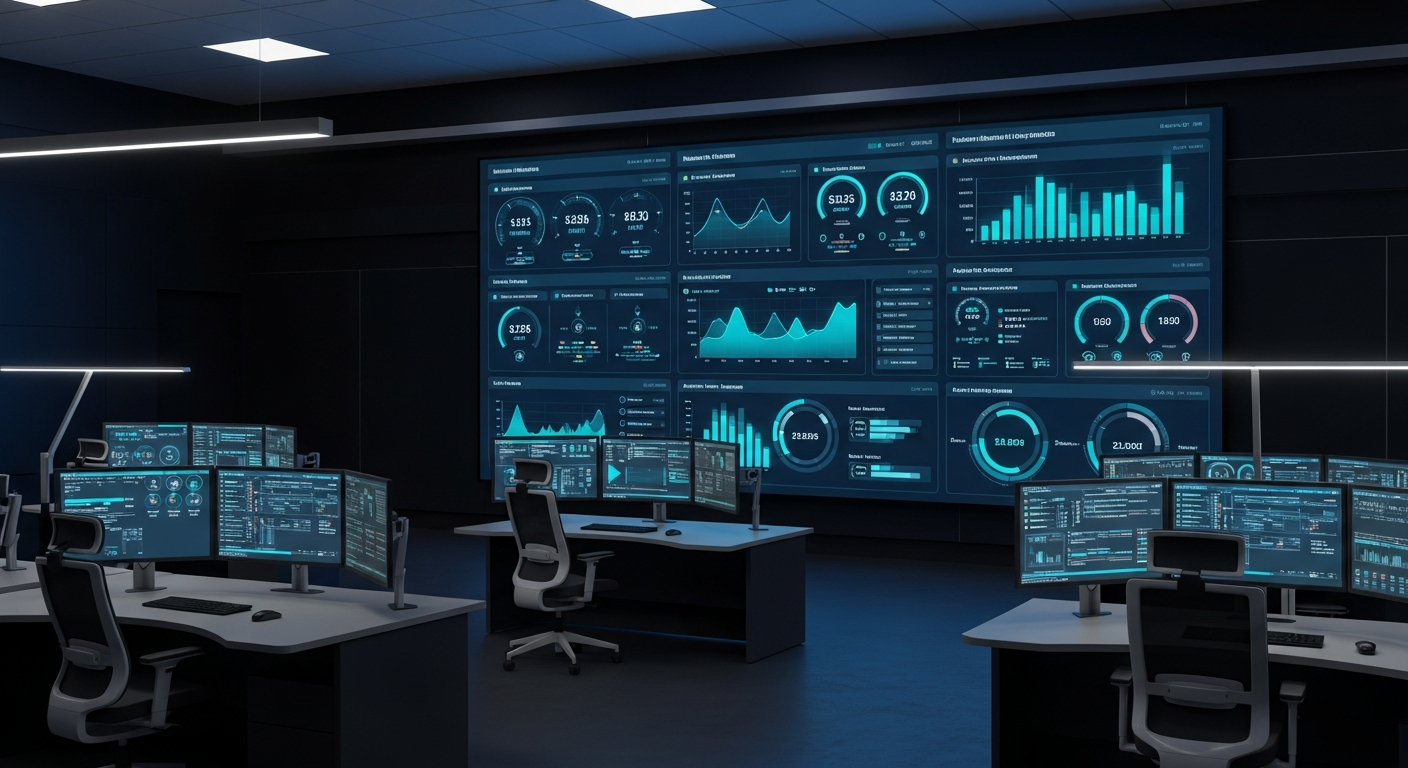 GTEK Industrial software dashboard in a modern control room
