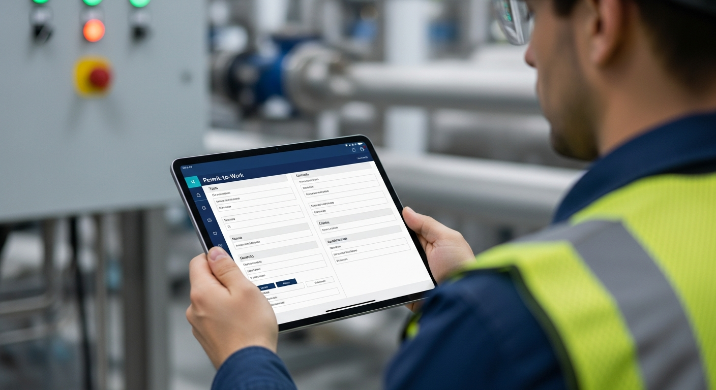 PTWIQ live platform showing digital permit-to-work system with safety compliance dashboards